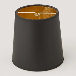 5" Black Paper Chandelier Shade with Gold Moire Lining