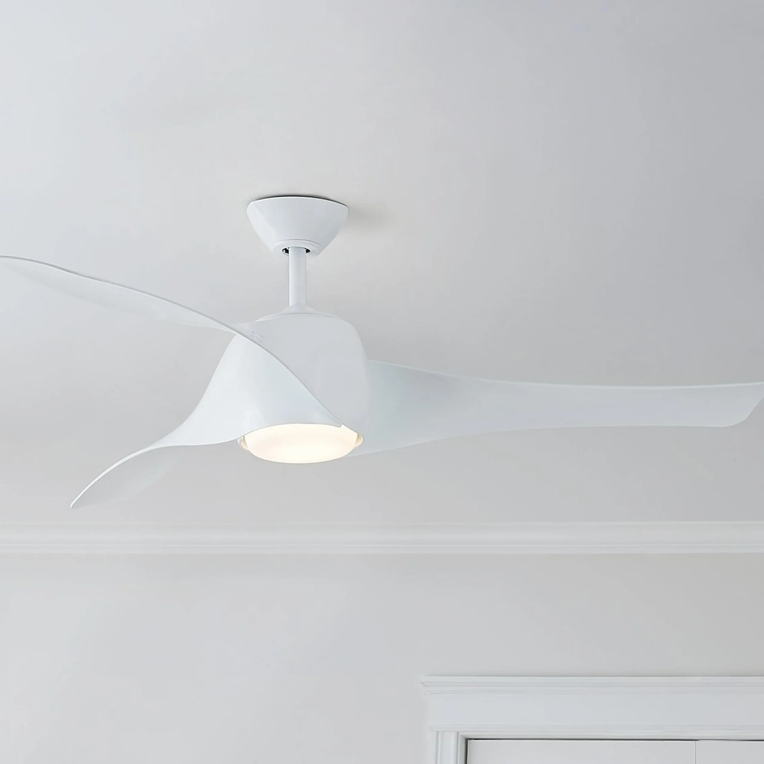 58" Contemporary Twisted Blade LED Ceiling Fan