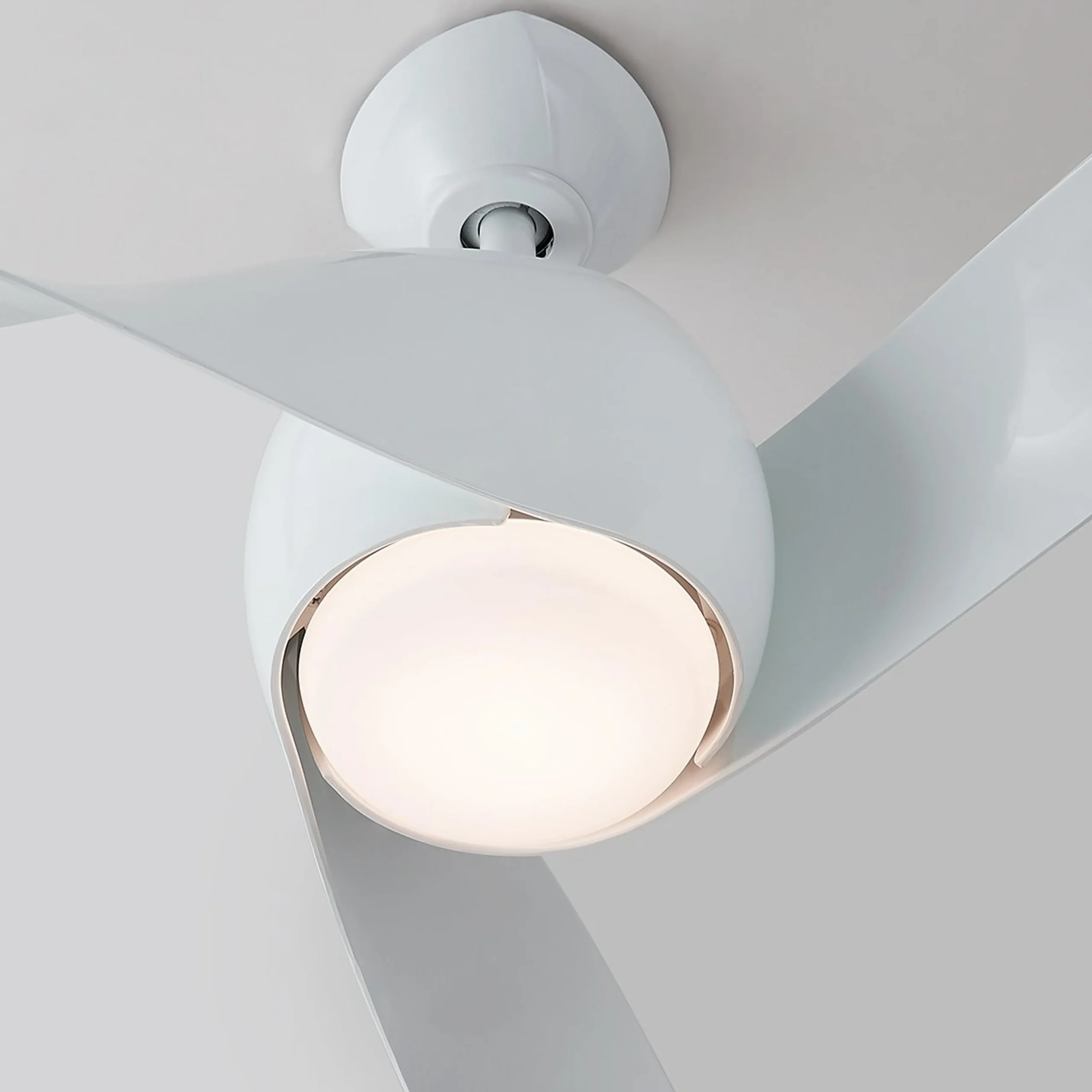 58" Contemporary Twisted Blade LED Ceiling Fan