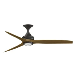60" Indoor / Outdoor Metal and Wood LED Ceiling Fan