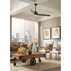 48" Indoor / Outdoor Metal and Wood LED Ceiling Fan