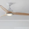 48" Indoor / Outdoor Metal and Wood LED Ceiling Fan