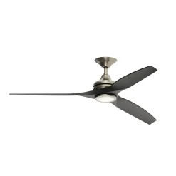 48" Indoor / Outdoor Metal and Wood LED Ceiling Fan