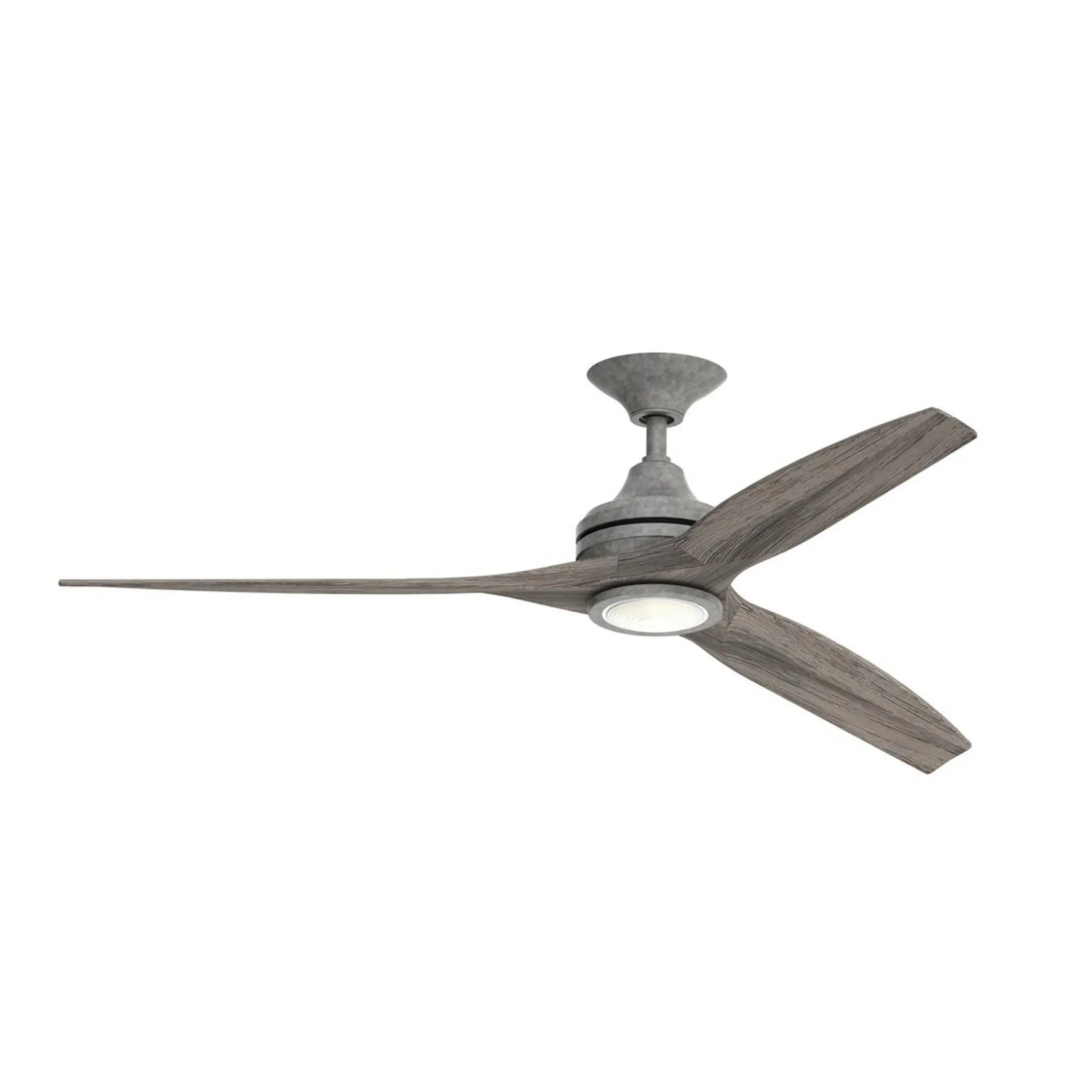 60" Indoor / Outdoor Metal and Wood LED Ceiling Fan