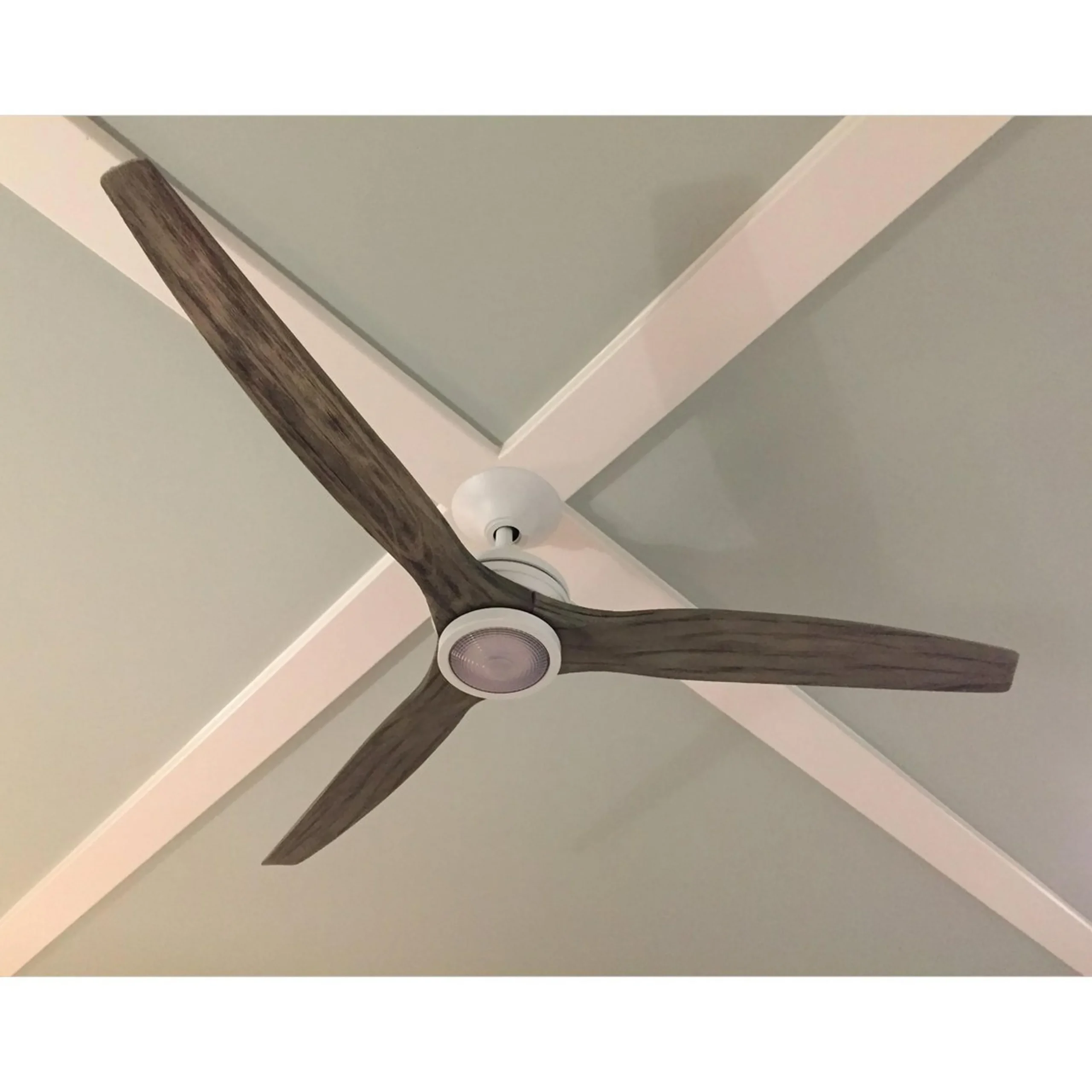 60" Indoor / Outdoor Metal and Wood LED Ceiling Fan