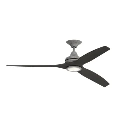 60" Indoor / Outdoor Metal and Wood LED Ceiling Fan