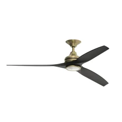 60" Indoor / Outdoor Metal and Wood LED Ceiling Fan