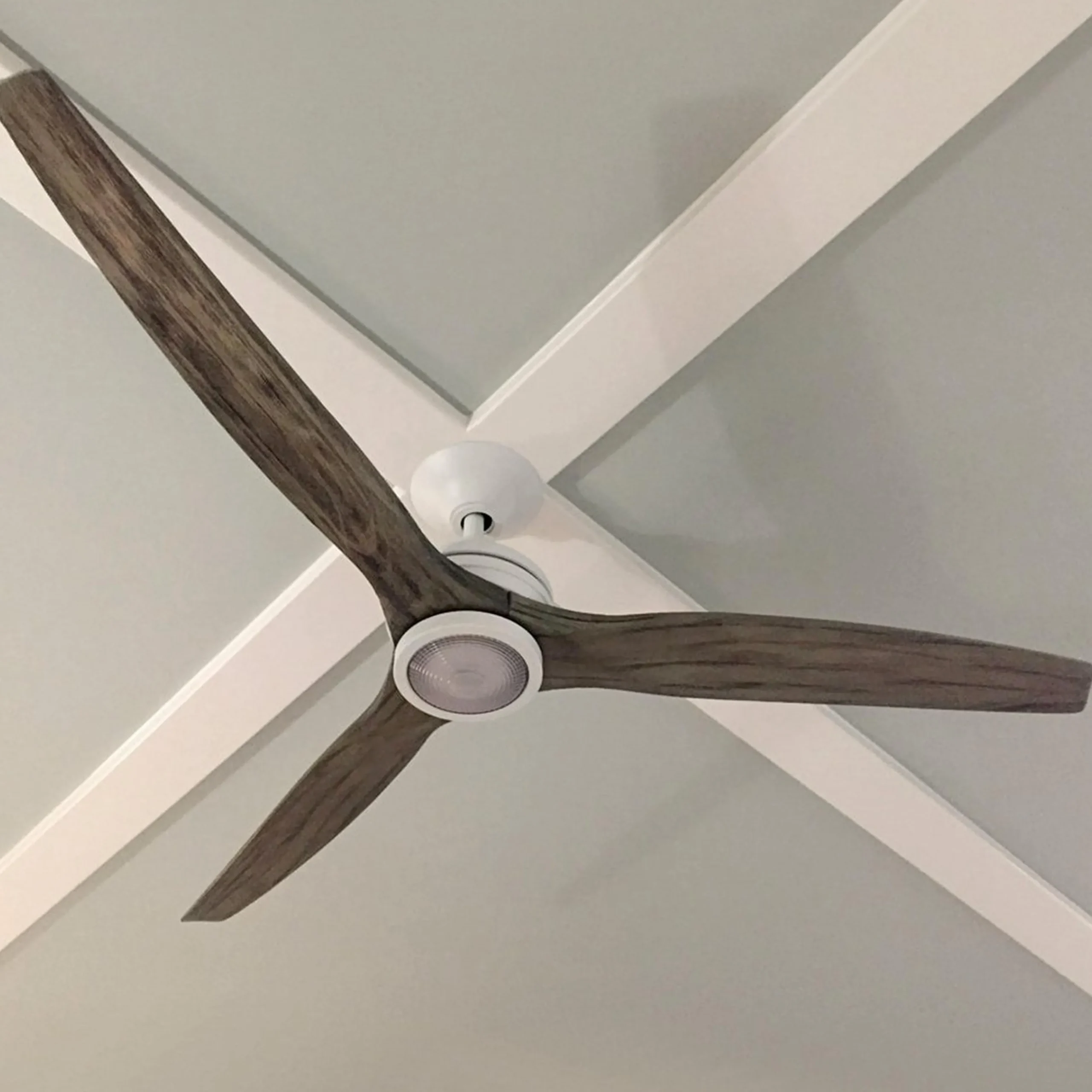 48" Indoor / Outdoor Metal and Wood LED Ceiling Fan