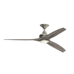 60" Indoor / Outdoor Metal and Wood LED Ceiling Fan