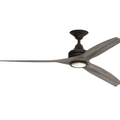 60" Indoor / Outdoor Metal and Wood LED Ceiling Fan