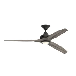 48" Indoor / Outdoor Metal and Wood LED Ceiling Fan