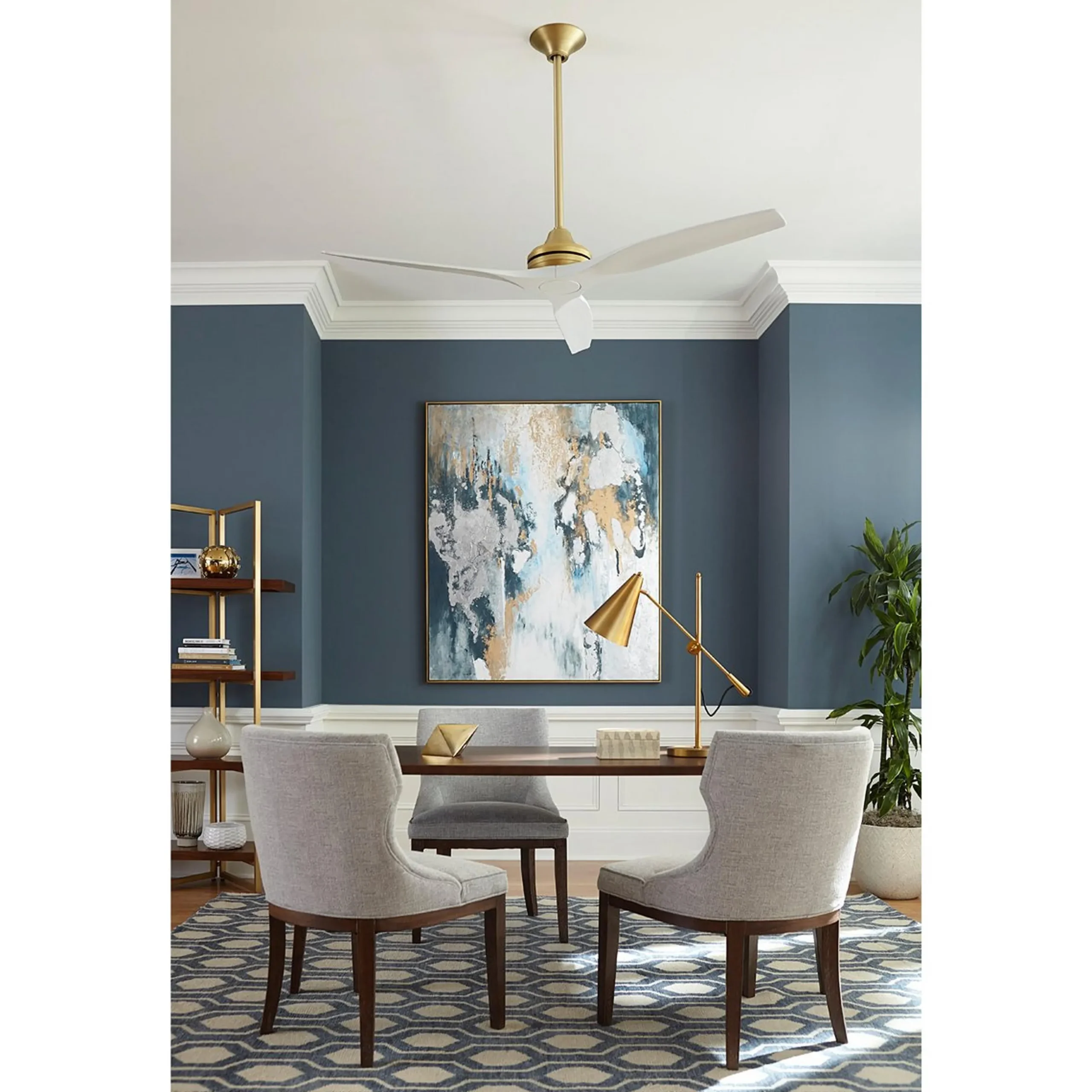 60" Indoor / Outdoor Metal and Wood Ceiling Fan