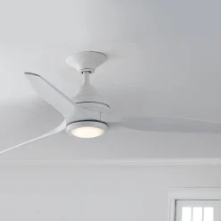 48" Indoor / Outdoor Metal and Wood LED Ceiling Fan