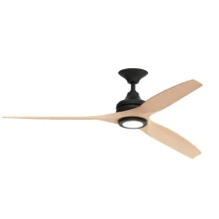 48" Indoor / Outdoor Metal and Wood LED Ceiling Fan