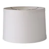 15" Linen Drum Lampshade Wide Band Trim