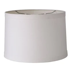 15" Linen Drum Lampshade Wide Band Trim