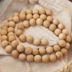 6' Long Round Wooden Bead Garland