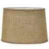 14" Natural Burlap Oval Drum Shade