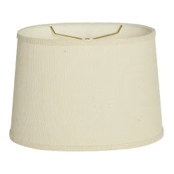 14" Natural Burlap Oval Drum Shade
