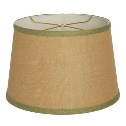 16" Natural Burlap Shade with Contrast Trim