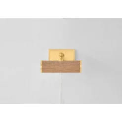 8" Retro Cylinder Picture Light - Grasscloth