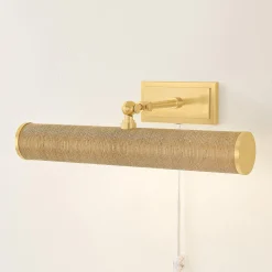 16" Retro Cylinder Picture Light - Grasscloth