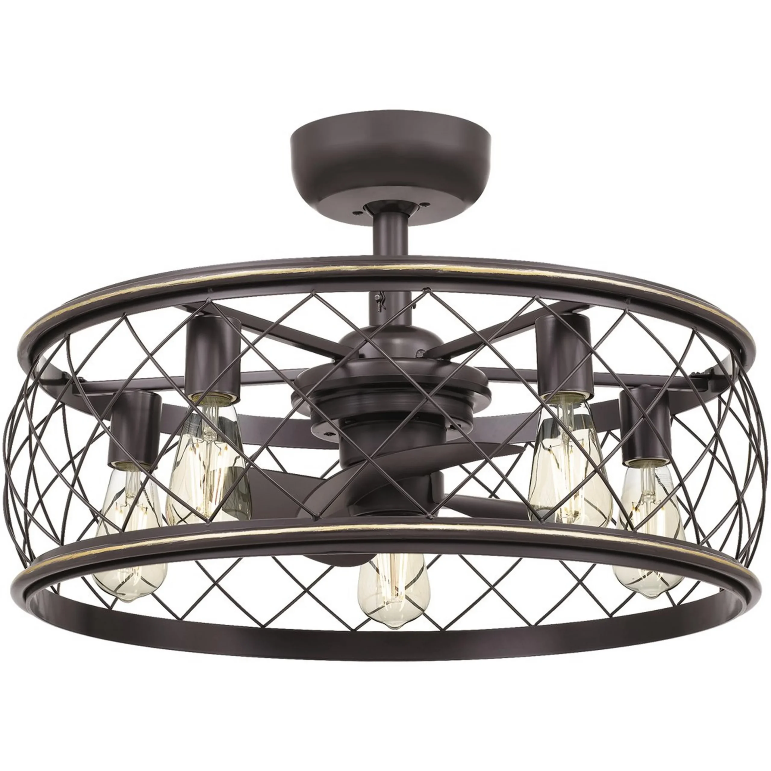 22" Trellis Cage Ceiling Fandelier