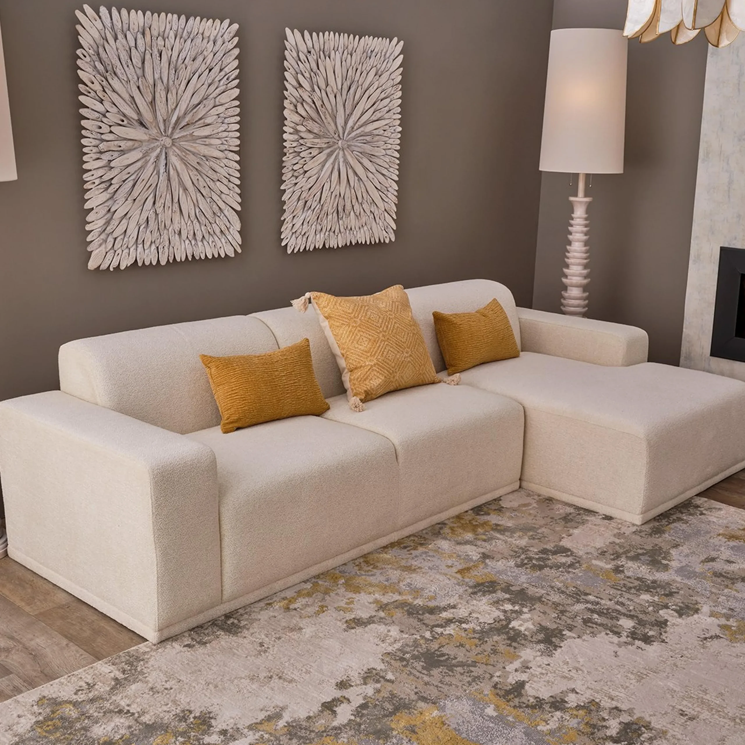 Adriano Left Sectional Sofa - Boucle