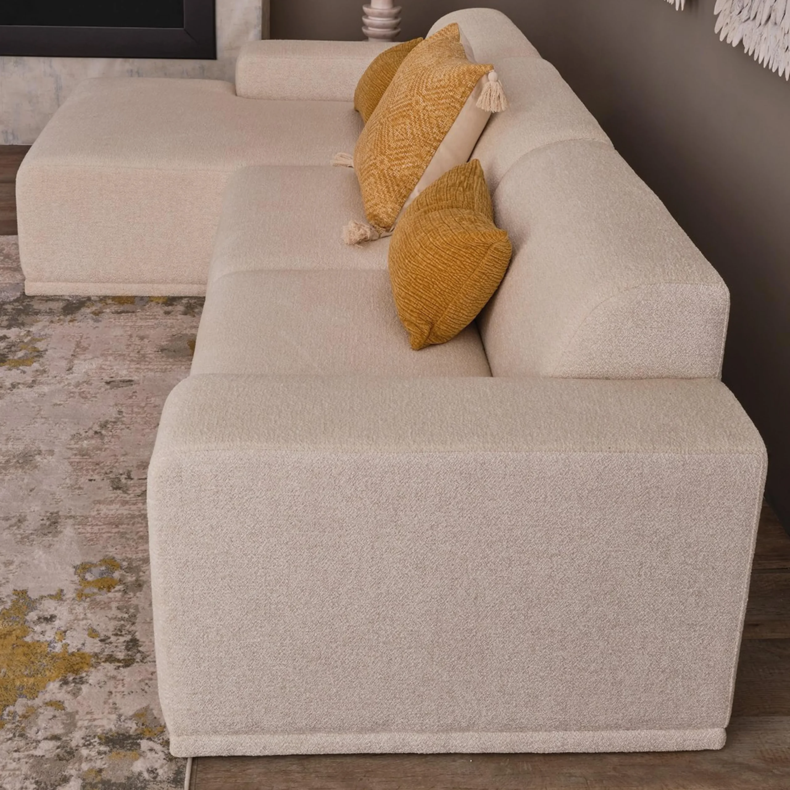 Adriano Left Sectional Sofa - Boucle