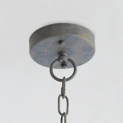 Aged Wood Beaded Chandelier - 3 Light