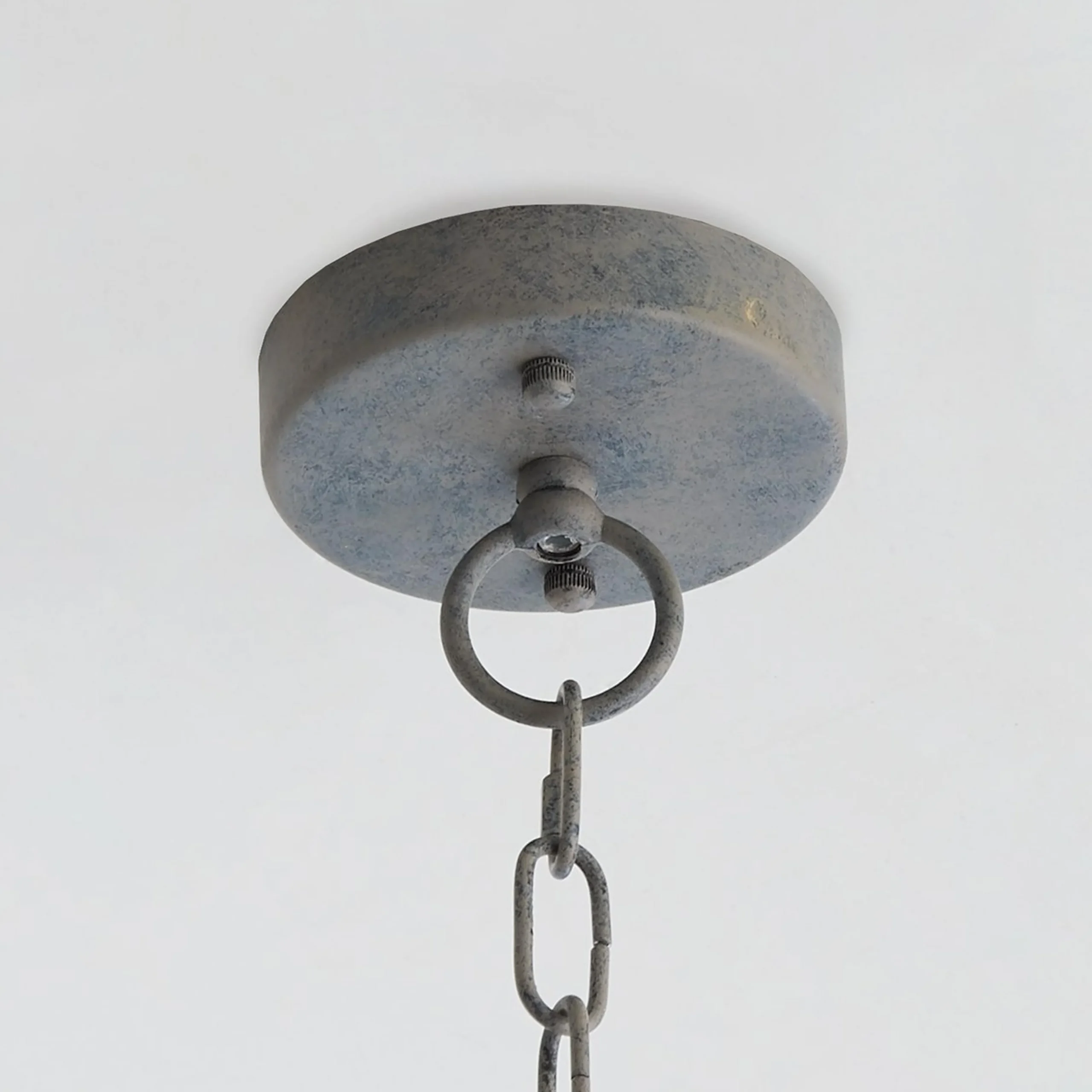 Aged Wood Beaded Chandelier - 3 Light
