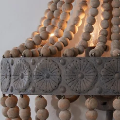 Aged Wood Beaded Sconce