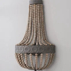 Aged Wood Beaded Sconce