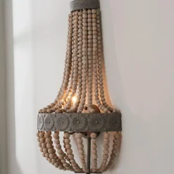 Aged Wood Beaded Sconce