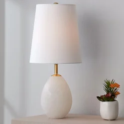 Alabaster Egg Table Lamp