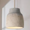 Antiqued Gray and Blue Cement Pendant - Large