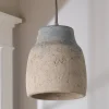 Antiqued Gray and Blue Cement Pendant - Small