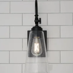 Arched Neck Tapered Glass Wall Light