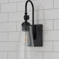 Arched Neck Tapered Glass Wall Light