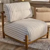 Armless Ticking Stripe Accent Chair