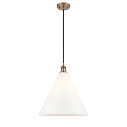 Arthur Cone Pendant - Large - White Glass