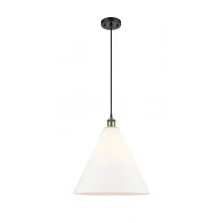 Arthur Cone Pendant - Large - White Glass