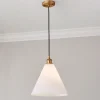 Arthur Cone Pendant - Small - White Glass