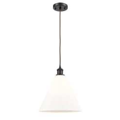Arthur Cone Pendant - Small - White Glass