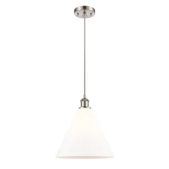 Arthur Cone Pendant - Small - White Glass