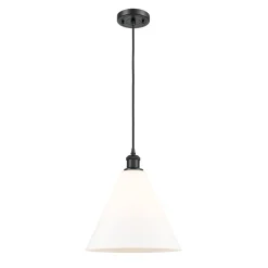 Arthur Cone Pendant - Small - White Glass