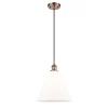 Arthur Cone Pendant - Small - White Glass