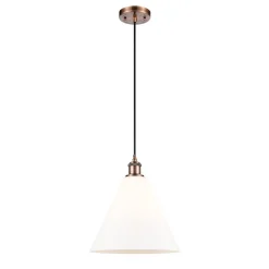 Arthur Cone Pendant - Small - White Glass