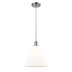Arthur Cone Pendant - Small - White Glass