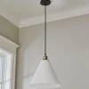 Arthur Cone Pendant - Small - White Glass